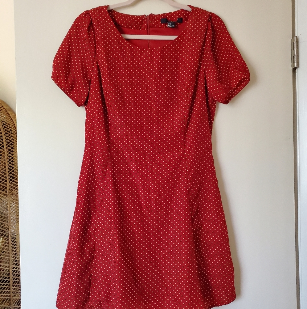 Red polka dot dress